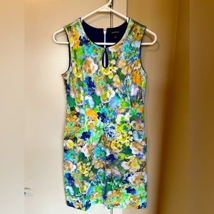 Lands End blue and green floral dress size 4